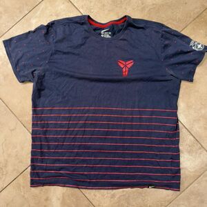 Nike Kobe Bryant Dri-Fit Graphic Tee XXL Navy Red Pinstripe